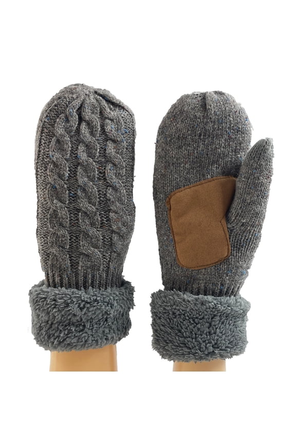 Unisex Winter Warm Mittens Soft Fleece Lining Mittens Touchscreen Full Finger Gloves Hand Warmer Cold Weather Gloves Gray