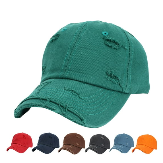 UTSJKR Unstructured Distressed Baseabll Cap Cotton Soft Dad Hat Adjustable Low Profile Headwear Ball Caps for Women Men White