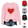 thumbnail image 1 of UTSJKR Valentine Shirts for Women Oversized Heart Print Crewneck Shirts Causal Long Sleeve Tunic Top Loose Graphic Tee White M, 1 of 7