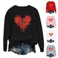 thumbnail image 1 of UTSJKR Valentines Sweatshirts for Women Cute Red Love Heart Graphic Pullover Tops Love Day Gift Shirt Long Sleeve Tees White XXL, 1 of 7
