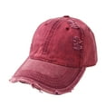 thumbnail image 1 of UTSJKR Vintage Baseball Cap for Men Women Golf Dad Hat Adjustable Low Profile Sun Protection Distressed Visor Cap Outdoor Wine, 1 of 3