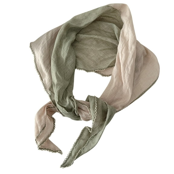 UTSJKR Vintage Light Long Scarf Wrap Shawl Cotton Linen Solid Color Two Tone Casual Beach Gauze Travel Trendy Scarf Beige