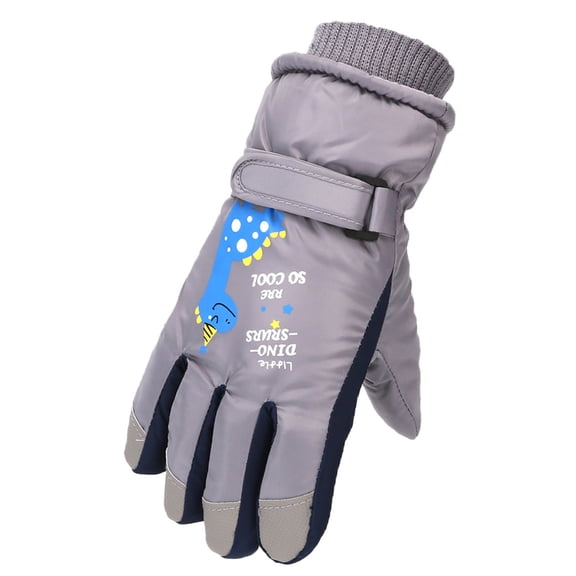 UTSJKR Windproof Girls Boys Snowboarding Ski Gloves Skating Outdoor Warm Winter Snow Kids Gloves Cute Graphic Mittens Children Toddler Kids Warm Gloves Gray