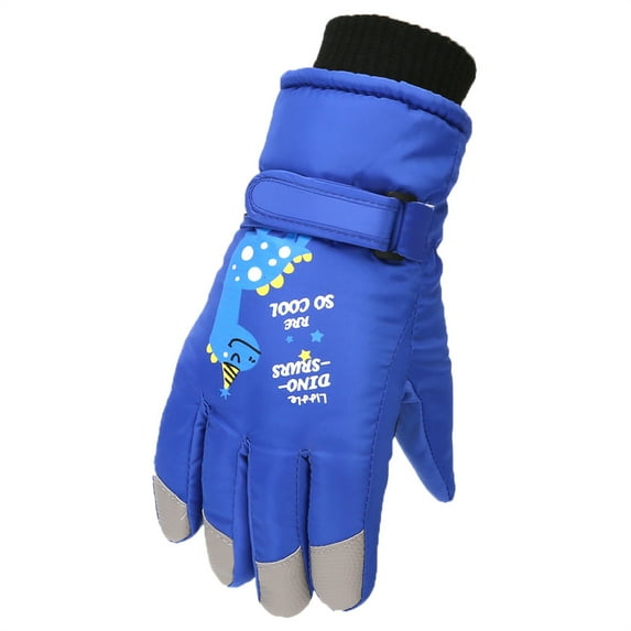 UTSJKR Windproof Girls Boys Snowboarding Ski Gloves Skating Outdoor Warm Winter Snow Kids Gloves Cute Graphic Mittens Children Toddler Kids Warm Gloves Blue