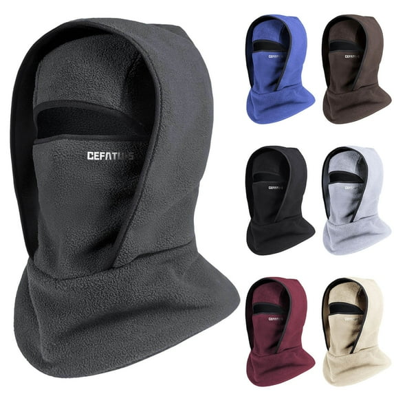 UTSJKR Winter Balaclava Face Mask - Cold Weather Windproof Fleece Lined Neck Gaiter, Multi-Functio Beanie Hat for Outdoor Activities Black