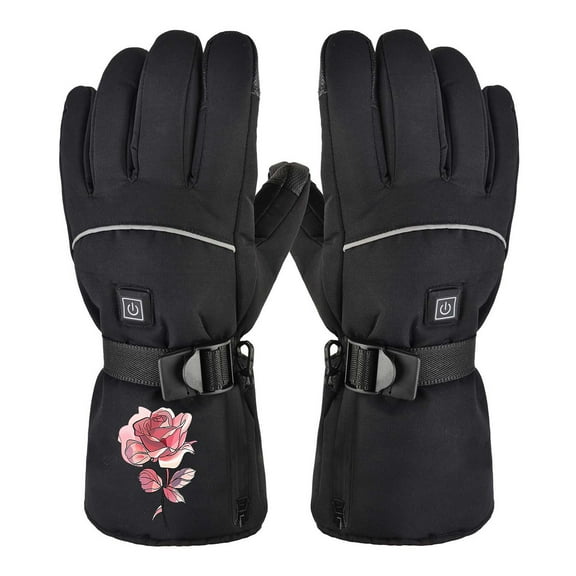 UTSJKR Winter Fashion Heated Gloves Rechargeable, Waterproof, Non-Slip Electric Heating Gloves for Cycling, Skiing, Hiking, Hunting Black