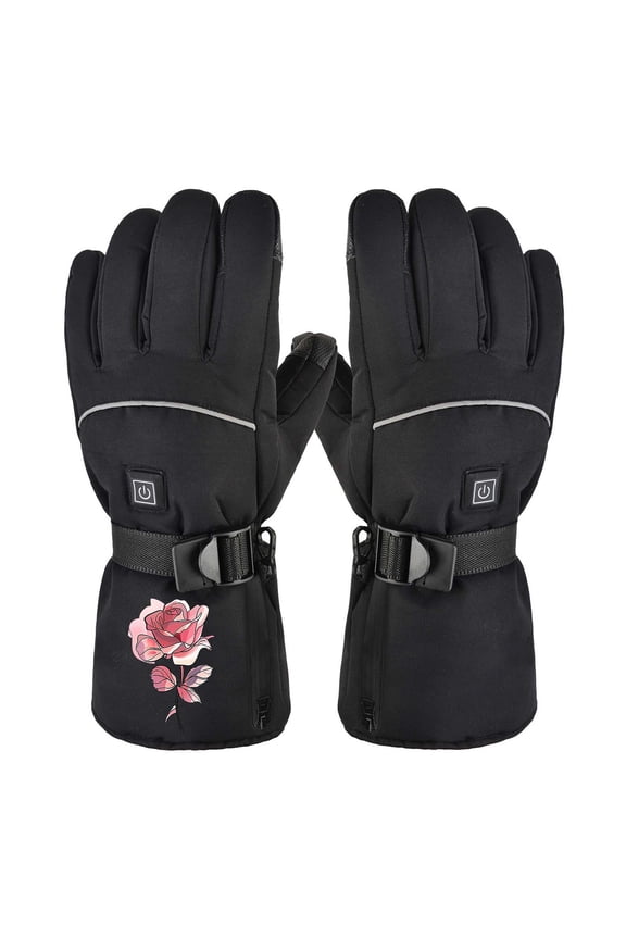 Winter Fashion Heated Gloves Rechargeable, Waterproof, Non-Slip Electric Heating Gloves for Cycling, Skiing, Hiking, Hunting Black