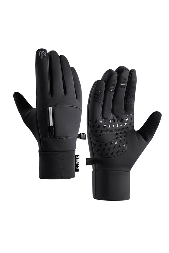 Winter Gloves for Men Women - Waterproof Thermal Glove for Cold Weather, Warm Gloves for Running Cycling, Snow Gloves with Touchscreen Finger Black