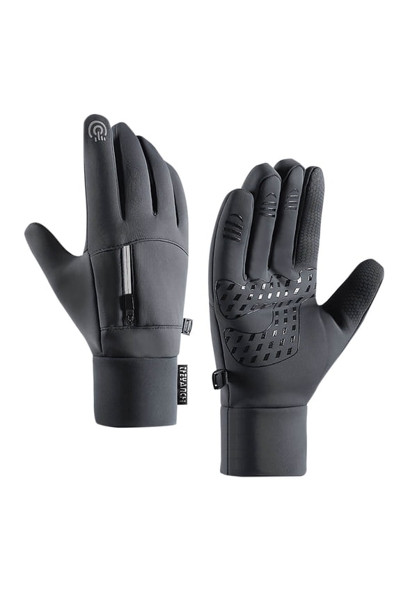 Winter Gloves for Men Women - Waterproof Thermal Glove for Cold Weather, Warm Gloves for Running Cycling, Snow Gloves with Touchscreen Finger Gray