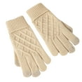 thumbnail image 1 of UTSJKR Winter Gloves for Women & Men Warm Touch Screen Texting Gloves Cable Knit Gloves Thick Warm Winter Glove Beige, 1 of 5