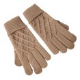 thumbnail image 1 of UTSJKR Winter Gloves for Women & Men Warm Touch Screen Texting Gloves Cable Knit Gloves Thick Warm Winter Glove Khaki, 1 of 5