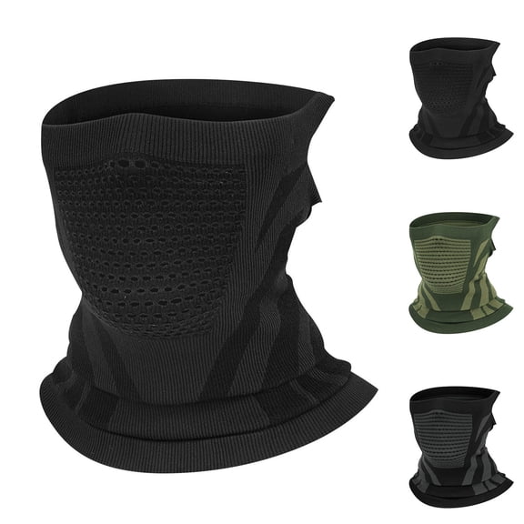 UTSJKR Winter Neck Face Mask Polyester Wool Thickened Windproof Breathable Winter for Face Protection Warm Riding Mask Head Black