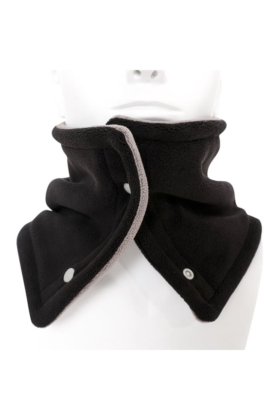 Winter Neck Warmer - Face Mask Cold Weather Neck Gaiter for Men Women Thick Fleece Lined Ski Outdoor Face Cover Scarf Black
