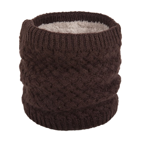 UTSJKR Winter Neck Warmer Knitted Fuzzy Circle Scarf Thermal Snood Scarf Cold Weather Neck Cover Gaiter Face Mask Coffee