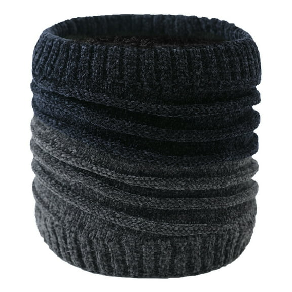 UTSJKR Winter Neck Warmer, Women Ski Scarf Color Block Cold Weather Face Cover Men Knitted Fleece Neck Gaiter Navy