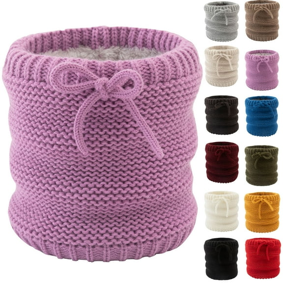 UTSJKR Winter Scarf Neck Warmer Gaiter Men Women Cold Weather Drawstring Knit Warm Fleece Ski Tube Circle Scarves Windproof Beige