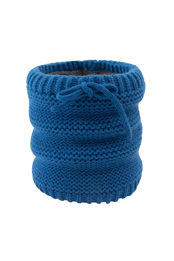 Winter Scarf Neck Warmer Gaiter Men Women Cold Weather Drawstring Knit Warm Fleece Ski Tube Circle Scarves Windproof Blue