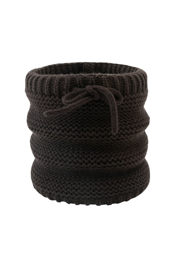 Winter Scarf Neck Warmer Gaiter Men Women Cold Weather Drawstring Knit Warm Fleece Ski Tube Circle Scarves Windproof Coffee