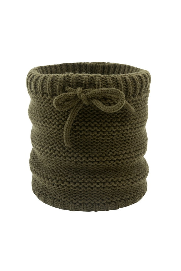 Winter Scarf Neck Warmer Gaiter Men Women Cold Weather Drawstring Knit Warm Fleece Ski Tube Circle Scarves Windproof Green