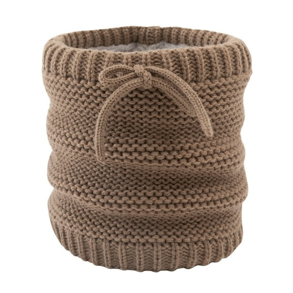 UTSJKR Winter Scarf Neck Warmer Gaiter Men Women Cold Weather Drawstring Knit Warm Fleece Ski Tube Circle Scarves Windproof Khaki