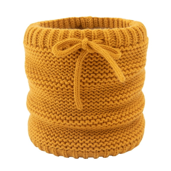 UTSJKR Winter Scarf Neck Warmer Gaiter Men Women Cold Weather Drawstring Knit Warm Fleece Ski Tube Circle Scarves Windproof Yellow