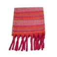 thumbnail image 1 of UTSJKR Winter Scarf for Women Large Chunky Plaid Scarves Oversized Thick Soft Blanket Scarfs Warm Tassel Shawl Hot Pink, 1 of 2