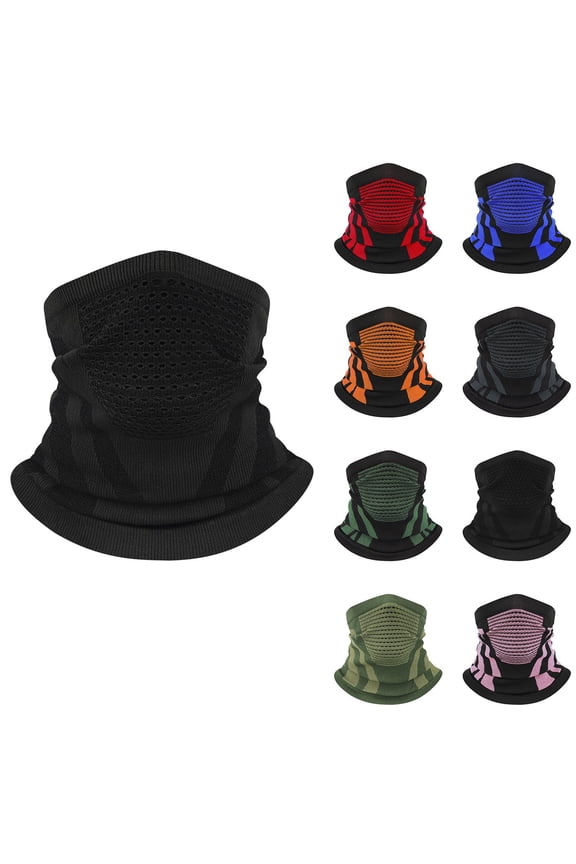 Winter Ski Neck Warmer with Face Cover - Windproof Thermal Neck Gaiter for Men & Women, Cold Weather Outdoor Dark Gray