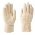 thumbnail image 1 of UTSJKR Winter Soft Stretch Knit Touchscreen Windproof Gloves Warm Texting Gloves Elastic Anti-Slip Gloves for Women Men Beige, 1 of 2