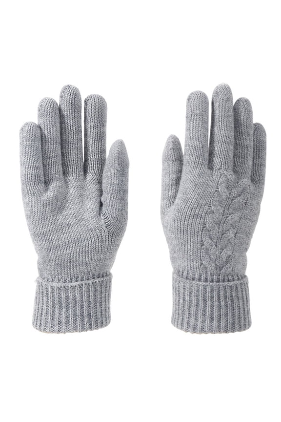 Winter Soft Stretch Knit Touchscreen Windproof Gloves Warm Texting Gloves Elastic Anti-Slip Gloves for Women Men Gray