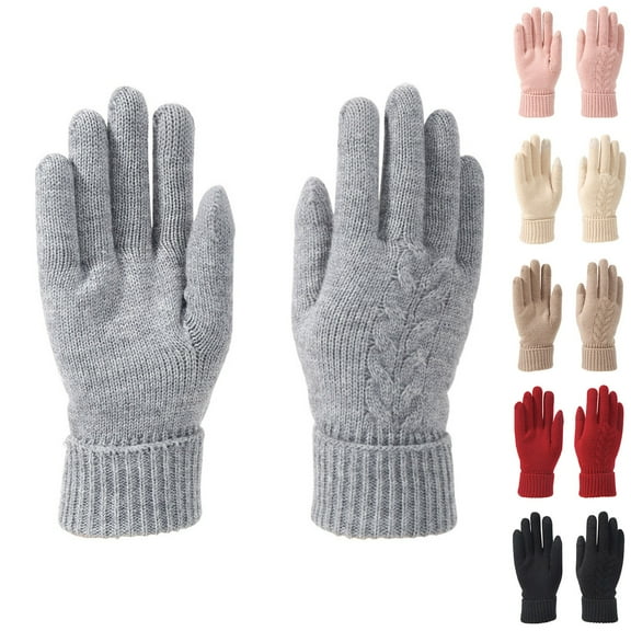 UTSJKR Winter Soft Stretch Knit Touchscreen Windproof Gloves Warm Texting Gloves Elastic Anti-Slip Gloves for Women Men Khaki