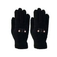 thumbnail image 1 of UTSJKR Winter Thicken Warmed Women Gloves Knitted Wool Plush Full Finger Gloves Thick Wool Knit Touch Screen Cute Glove Black, 1 of 4