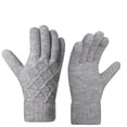 thumbnail image 1 of UTSJKR Winter Warm Fleece Lined Gloves for Women Thermal Wool Cable Knit Gloves for Cold Weather Touchscreen Glove Gray, 1 of 3