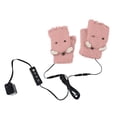 thumbnail image 1 of UTSJKR Women Hand Warm Gloves,USB Heating Winter Gloves,Winter Warm Laptop Gloves, Heater Fingerless Warmer Gloves,Half-Finger Gloves with Flip Cover Pink, 1 of 6