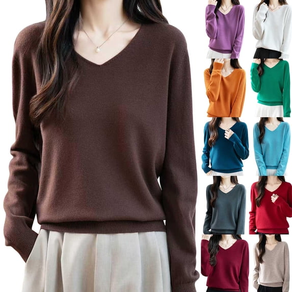 UTSJKR Women Long Sleeve Soft Tops Trendy 2026 Spring Casual Classic Loose Fit Basic Pullover Jumper Tops Seamless Knitwear Purple XXL