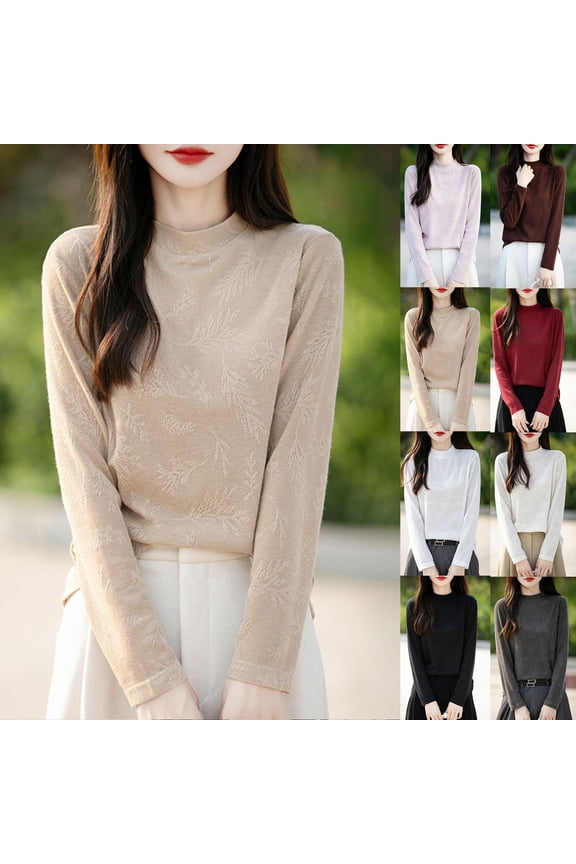 Women Long Sleeve Turtleneck Shirts Soft Cozy Basic Fall Thermal Lightweight Pullover Tops Trendy Undershirts Pink XXL