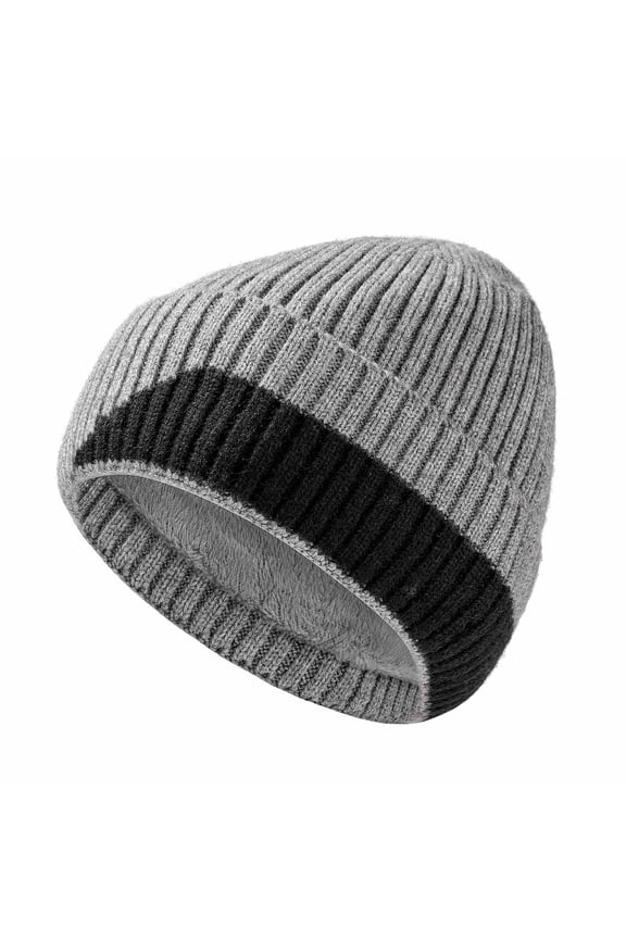 Women Minimalist Solid Color Winter Knit Hat, Soft Fleece Lined Thick Warm, Cold Resistant Elegant Daily Commute Outdoor Casual Headwear Gray