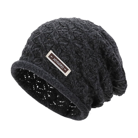 UTSJKR Women Premium Wool Blend Knit Earflap Beanie Hat, Thermal Fleece Lined Warm Design, Trendy Casual Cold Weather Daily Fashion Headwear Black