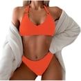 thumbnail image 1 of UTSJKR Women Sexy Bikini Set Push-Up Padded Swimwear Swimsuit Bathing Bandage Beachwear Sexy Backless Strap Bikini Swimsuit Orange M, 1 of 9