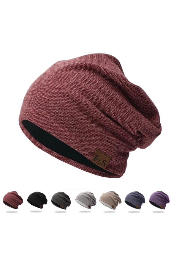 Women Slouch Beanie Skull Cap Long Baggy Hip-Hop Winter Spring Hat Chemo Caps Cancer Headwear Sleep Head Scarf Chemotherapy Beanie Hat Navy