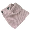 thumbnail image 1 of UTSJKR Women Solid Color Ribbed Knit Faux Collar Neck Guard Winter Triangular Turtleneck Scarf Shawl with Buttons Pink, 1 of 4