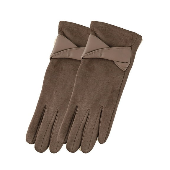 UTSJKR Women Touchscreen Gloves Winter Warm Wrist Mittens for Ladies Thermal Suede Gloves Plush Cuff for Girls Gifts Coffee
