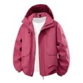 thumbnail image 1 of UTSJKR Women Waterproof Windbreaker with Adjustable Hood Plus Size Lightweight Mens Womens Hiking Cycling Rain Coat Jacket Pink XXXL, 1 of 2