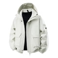 thumbnail image 1 of UTSJKR Women Waterproof Windbreaker with Adjustable Hood Plus Size Lightweight Mens Womens Hiking Cycling Rain Coat Jacket White XXXL, 1 of 2