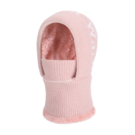 UTSJKR Women Winter Fashion Knit Balaclava Hat Neck Warmer Set, Integrated Windproof Design, Thermal Warm Outdoor Cycling Hiking Cold Weather Headwear Pink