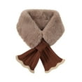 thumbnail image 1 of UTSJKR Women Winter Plush Scarf,Fur Scarf Neck Warmer,Womens Fur Collar Scarf,Furry Criss Cross Scarf Faux Rex Rabbit Hair Scarf Coffee, 1 of 4