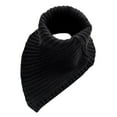 thumbnail image 1 of UTSJKR Women Winter Rib Knit Turtleneck Faux Collar Solid Color Detachable Triangular Scarf Wrap Windproof Neck Warmer Black, 1 of 3