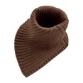 thumbnail image 1 of UTSJKR Women Winter Rib Knit Turtleneck Faux Collar Solid Color Detachable Triangular Scarf Wrap Windproof Neck Warmer Coffee, 1 of 3