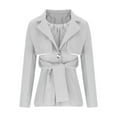 thumbnail image 1 of UTSJKR Women's 2024 Fashion Long Sleeve Blazer Jackets Casual Open Front Collar Fall Cardigan Business Office Jacket Work Suit with Belt White XXL, 1 of 4