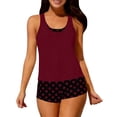 thumbnail image 1 of UTSJKR Women's 2026 Fashion Fashion Tankini 3 Piece Swimsuit Set, Breathable Lightweight Beach Bathing Suit for Summer Wine L, 1 of 9