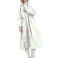 thumbnail image 1 of UTSJKR Women’s Adjustable Waist Drawstring Long Hooded Raincoat with Multi Pockets Lightweight Waterproof Outerwear for Travel Daily Rainy Days White M, 1 of 7